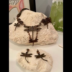 Dragonfly Earrings and Necklace Set
